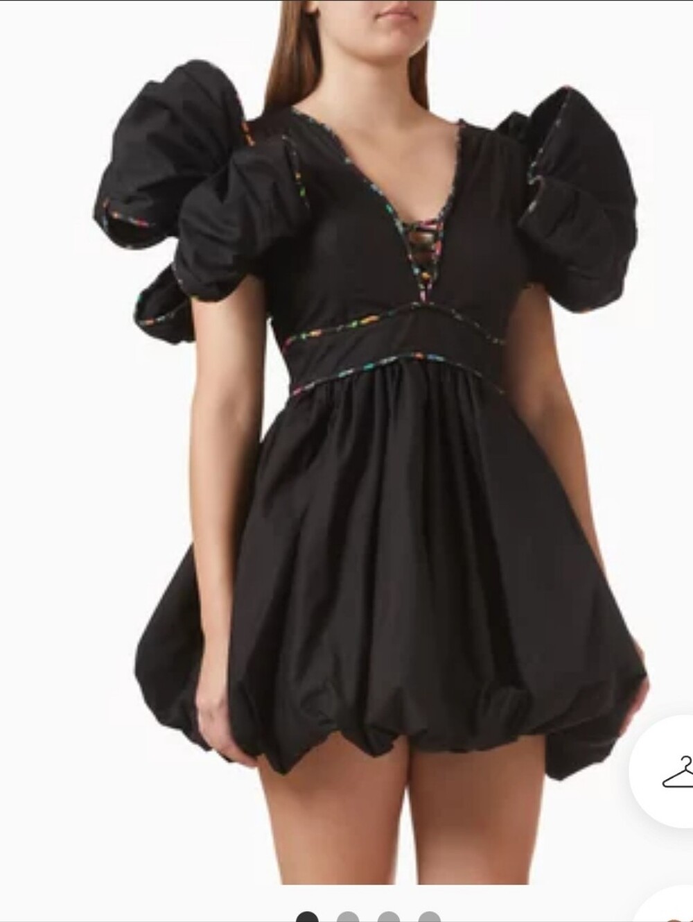 NEW CELIA B orbit balloon mini dress in black